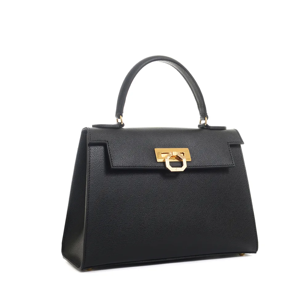 Elena leather handbag - Black - Carbotti