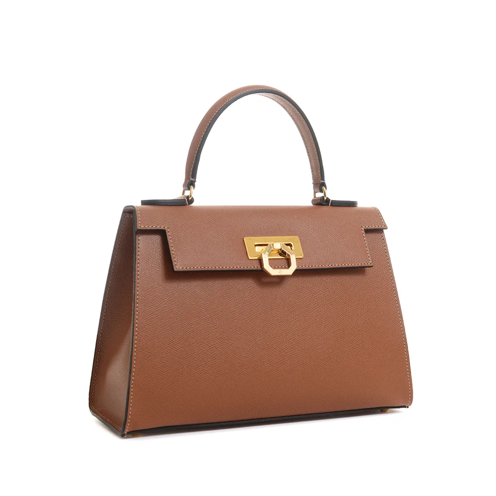 バッグ CARBOTTI 243 Palmellato Tan Elena leather handbag – Tan - Carbotti