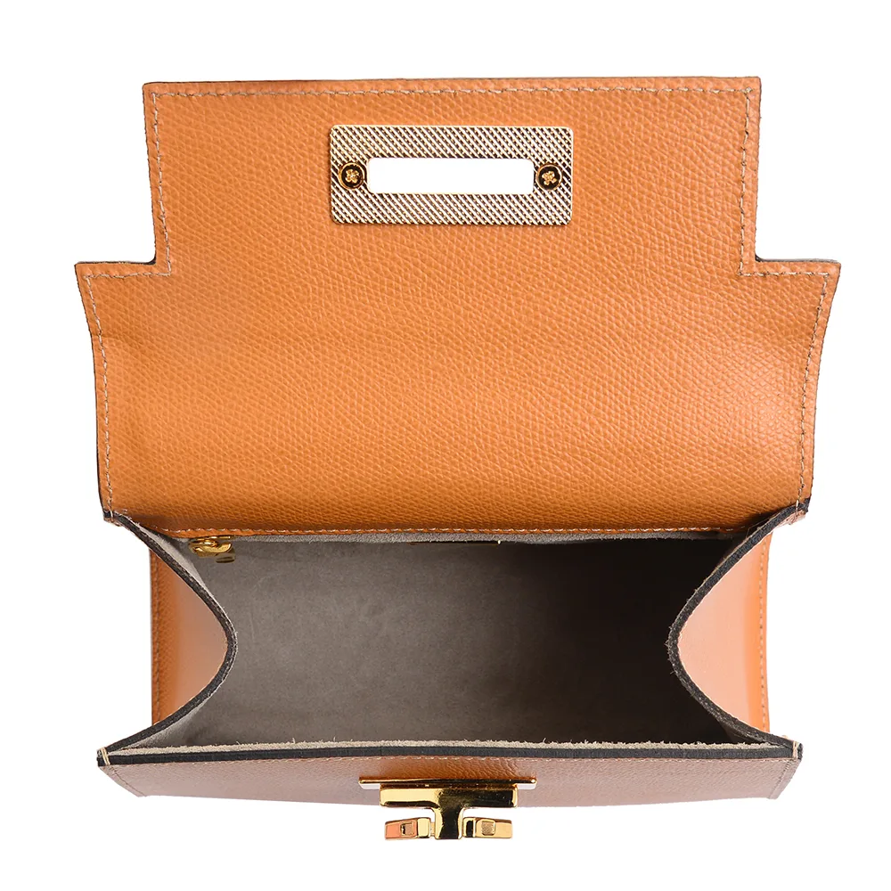 Licia leather handbag - Honey - Carbotti