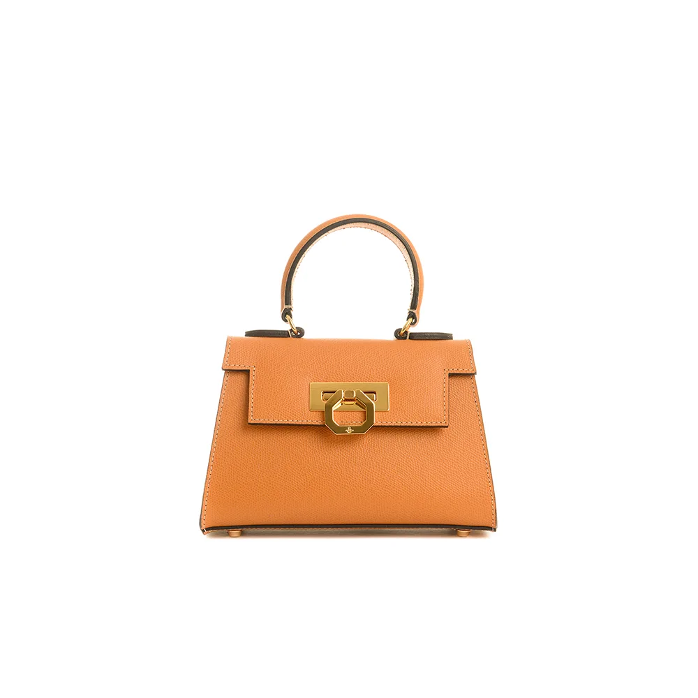 Licia leather handbag - Honey - Carbotti