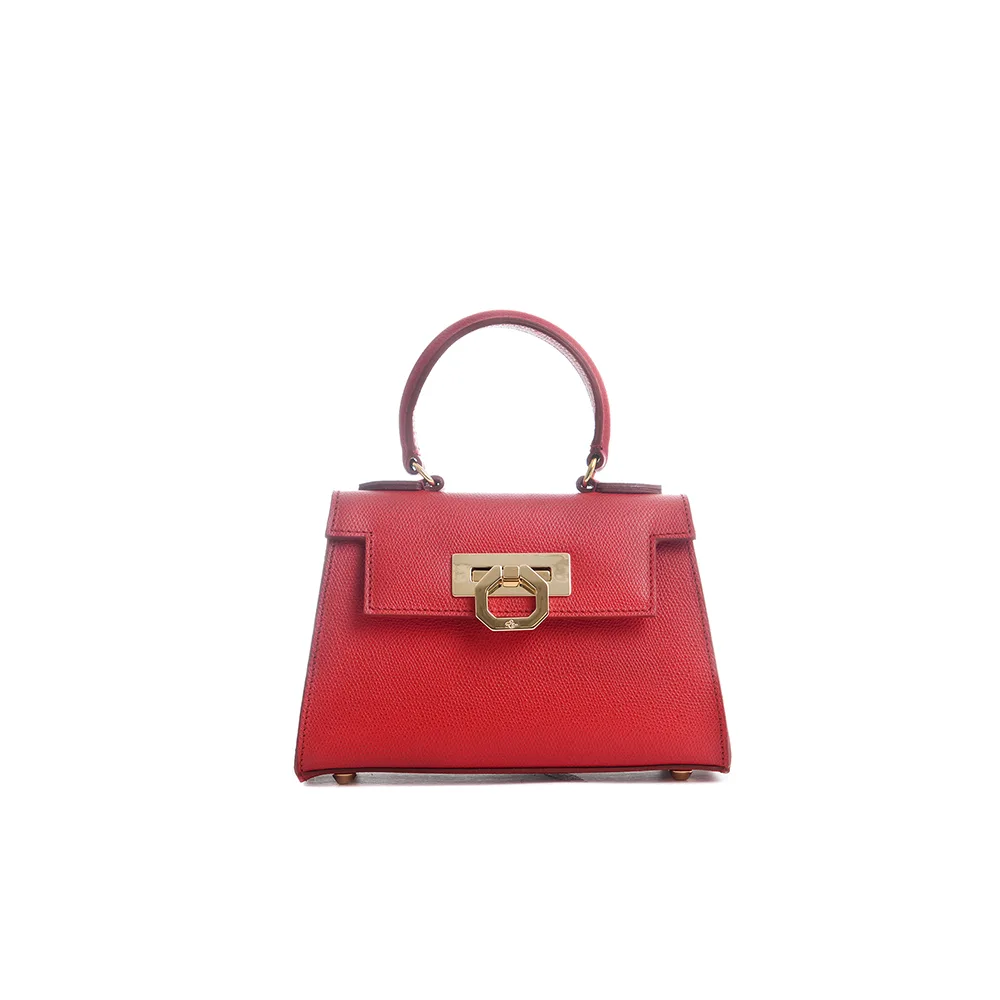 Licia leather handbag - Red - Carbotti