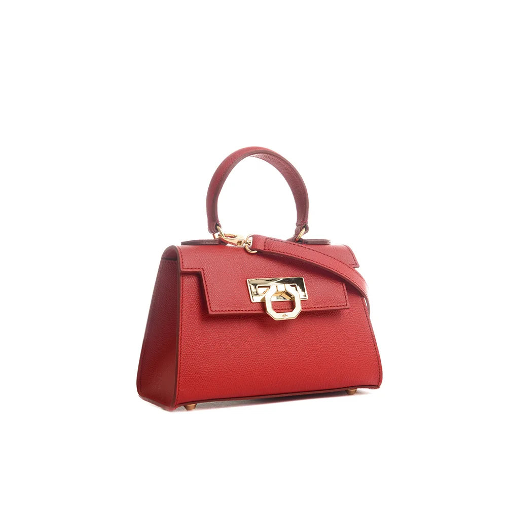 Licia leather handbag - Red - Carbotti
