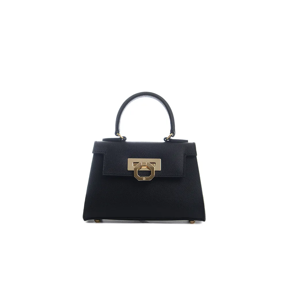 Licia leather handbag - Black - Carbotti