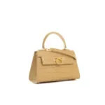 Greta leather handbag - Taupe - Carbotti