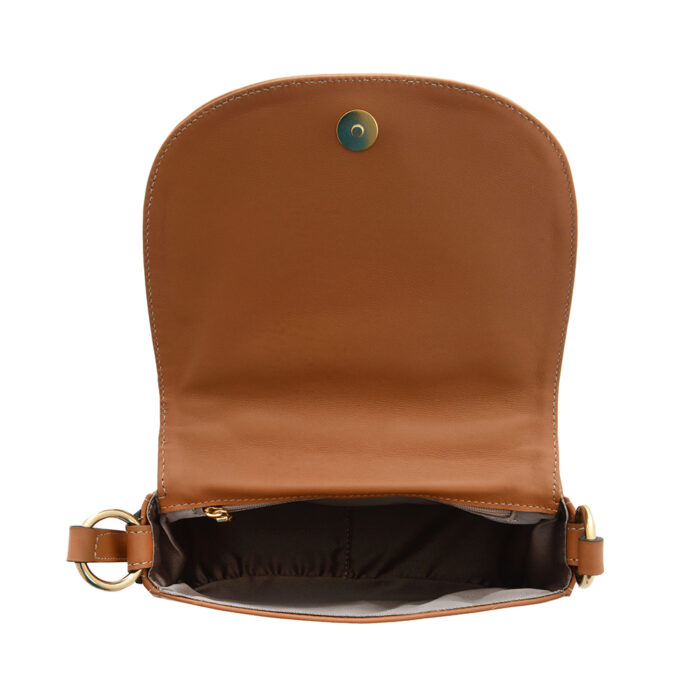 Sara leather handbag -  Skyline calfskin tan - Image 5