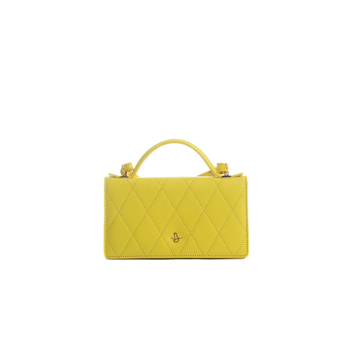 Lara leather handbag - Yellow - Image 2