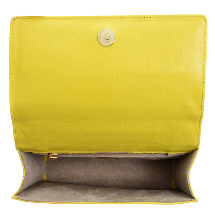 Lara leather handbag - Yellow - Image 5
