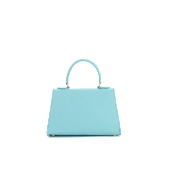 Greta leather handbag - Azure - Image 4