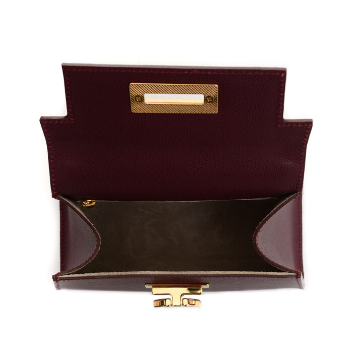 Licia leather handbag - Bordeaux - Image 5