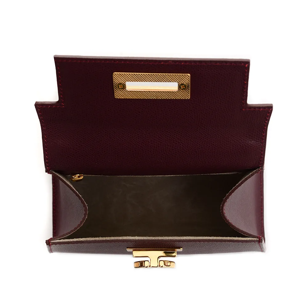 Licia leather handbag - Bordeaux - Carbotti
