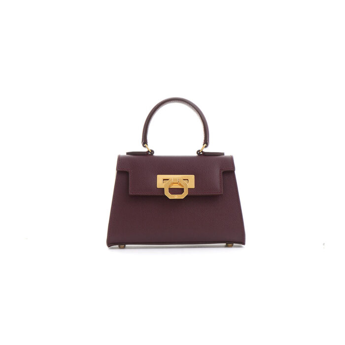 Licia leather handbag - Bordeaux - Image 2