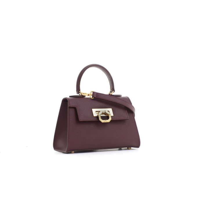 Licia leather handbag - Bordeaux