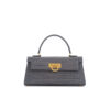 Masami leather handbag - Croco Grey - Image 2