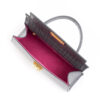 Masami leather handbag - Croco Grey - Image 4