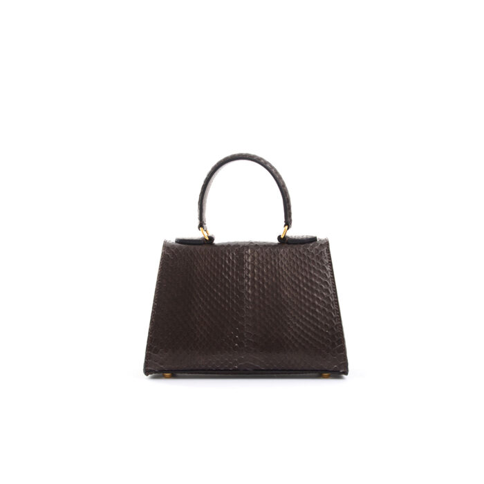 Licia leather handbag - Snake met brown - Image 4
