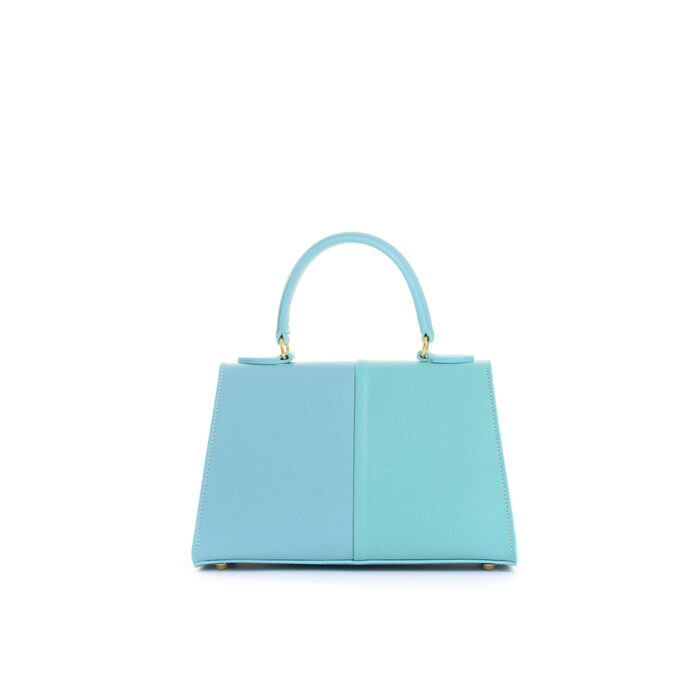 Greta leather handbag - Bicolor - Twin sky blue - Image 4