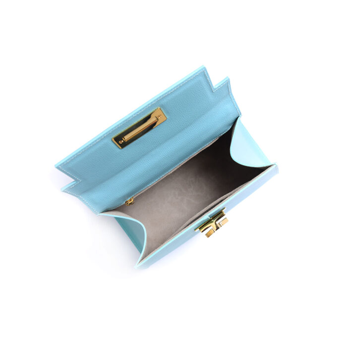 Greta leather handbag - Bicolor - Twin sky blue - Image 5