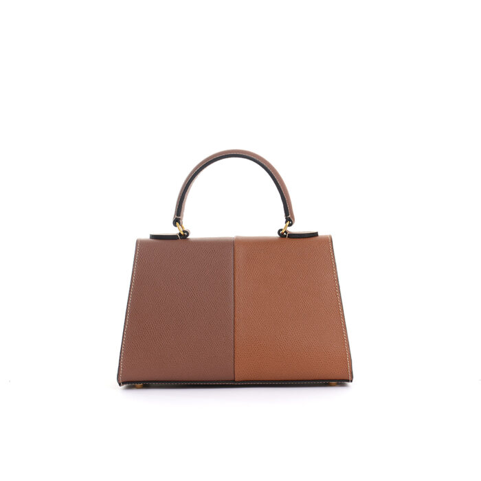 Greta leather handbag - Bicolor - Twin tan - Image 4