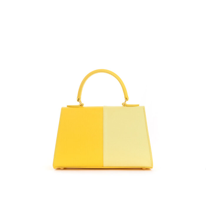Greta leather handbag - Bicolor - Twin yellow - Image 4
