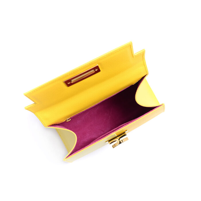 Greta leather handbag - Bicolor - Twin yellow - Image 5