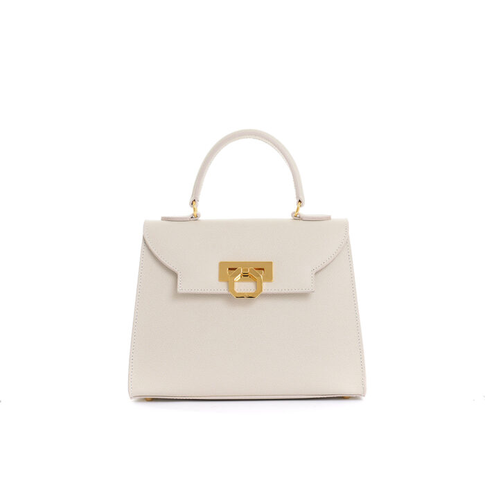 Loren leather handbag - Beige - Image 2