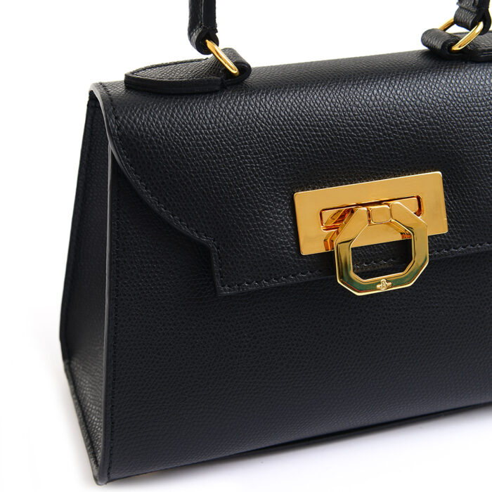 Hera leather handbag - Black - Image 3