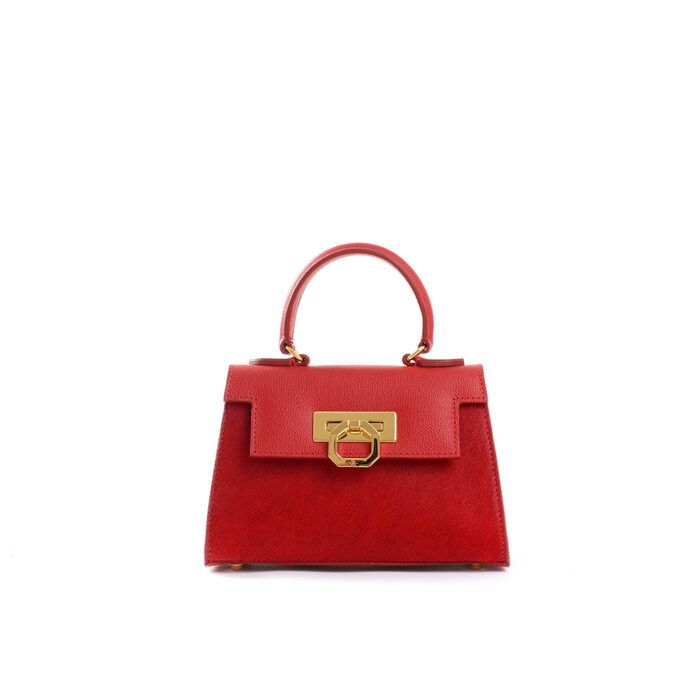 Licia leather handbag - Red/Pony red - Image 2