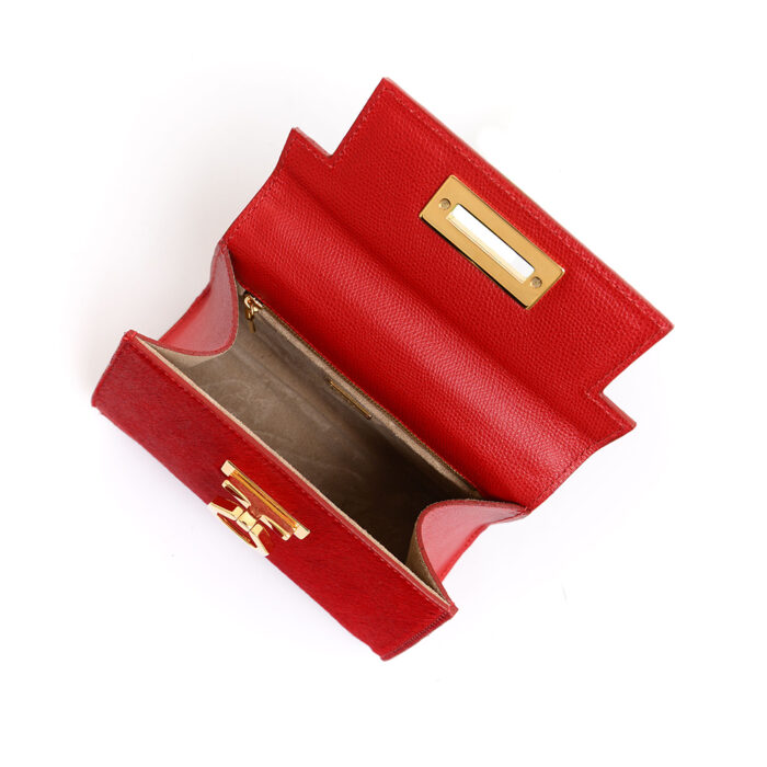 Licia leather handbag - Red/Pony red - Image 5