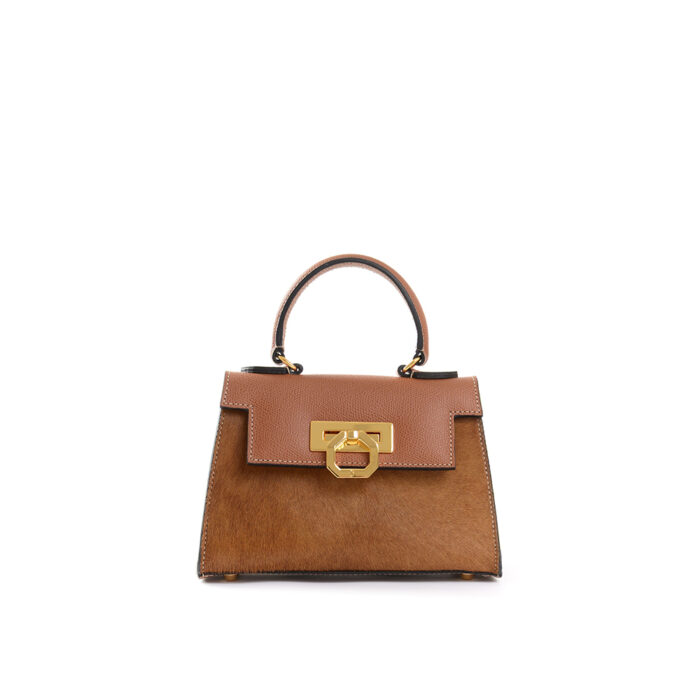 Borsa in pelle Licia - Cuoio/Pony cuoio - immagine 2