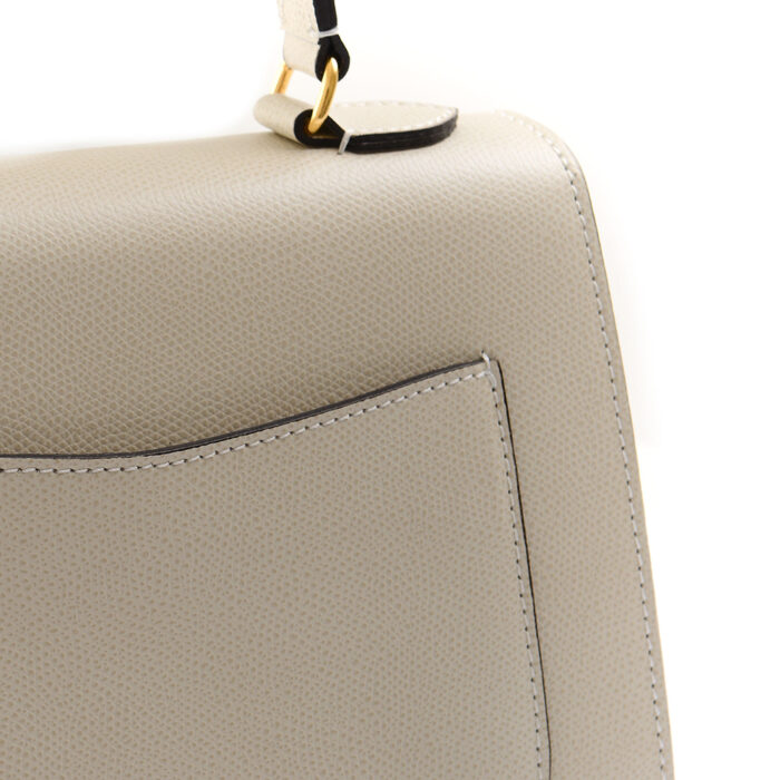 Loren leather handbag - Beige/Dark brown - Image 6