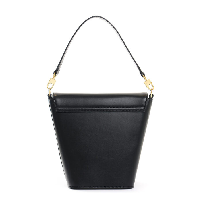Audrey midi leather handbag - Black - Image 4