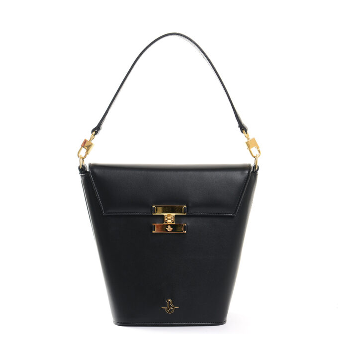 Audrey midi leather handbag - Black - Image 2