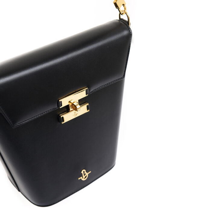 Audrey midi leather handbag - Black - Image 3