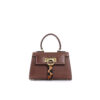 Licia leather handbag - Organic Brown calfskin with leopard inlay - Image 2