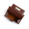 Licia leather handbag - Organic Brown calfskin with leopard inlay - Image 6