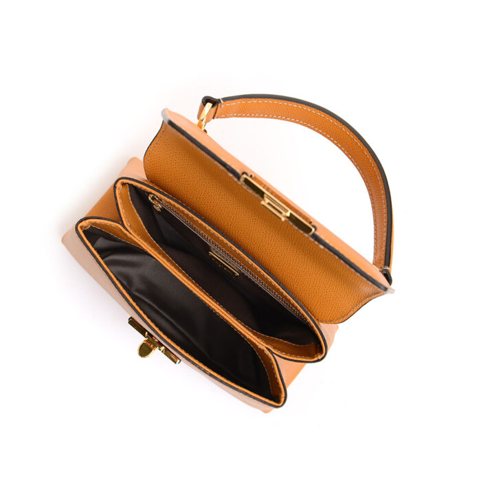 Diana leather handbag - Honey - Image 5