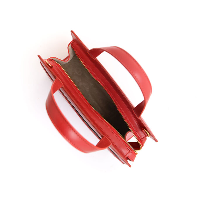 Ines leather handbag - Trill red - Image 5