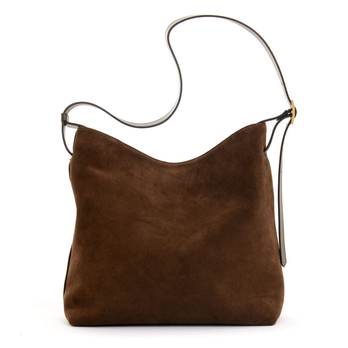 Brenda leather handbag - Skyline Suede Chocolate - Image 4