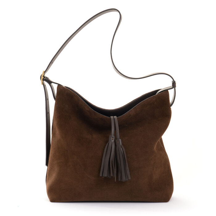Brenda leather handbag - Skyline Suede Chocolate - Image 2
