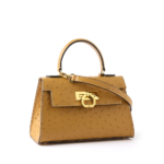Greta leather handbag ostrich honey