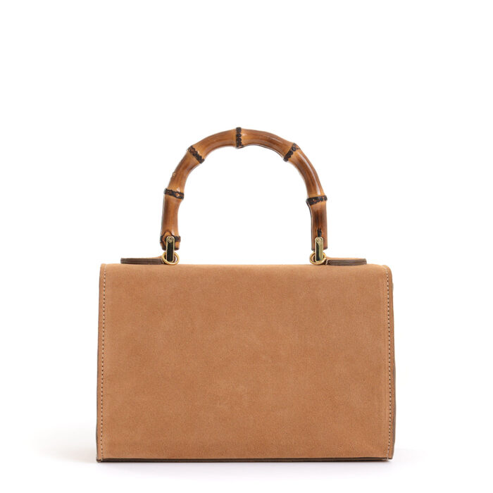 Sofia leather handbag - Suede caramel - Image 3