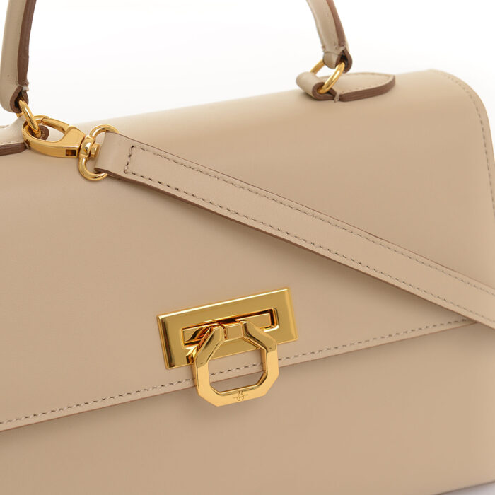 Valeria leather handbag - Lush calfskin oyster - Image 3