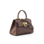 Greta python handbag brown