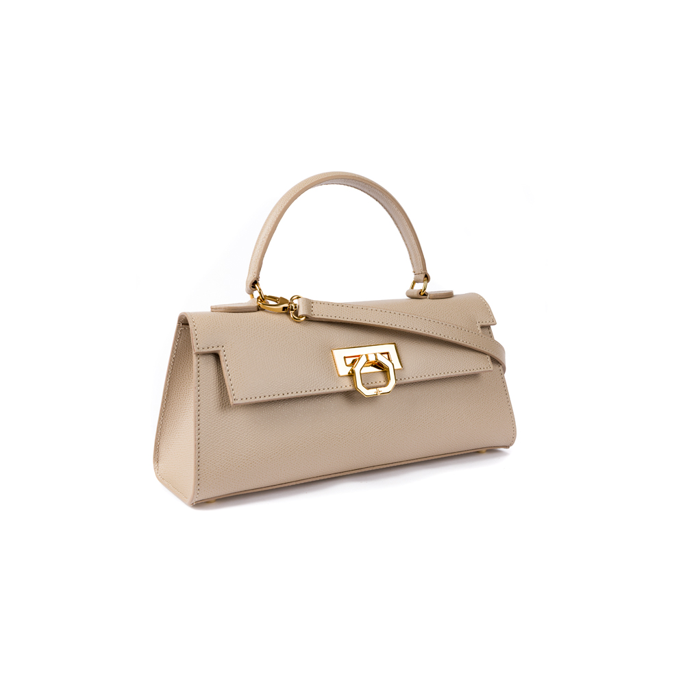 Masami leather handbag taupe