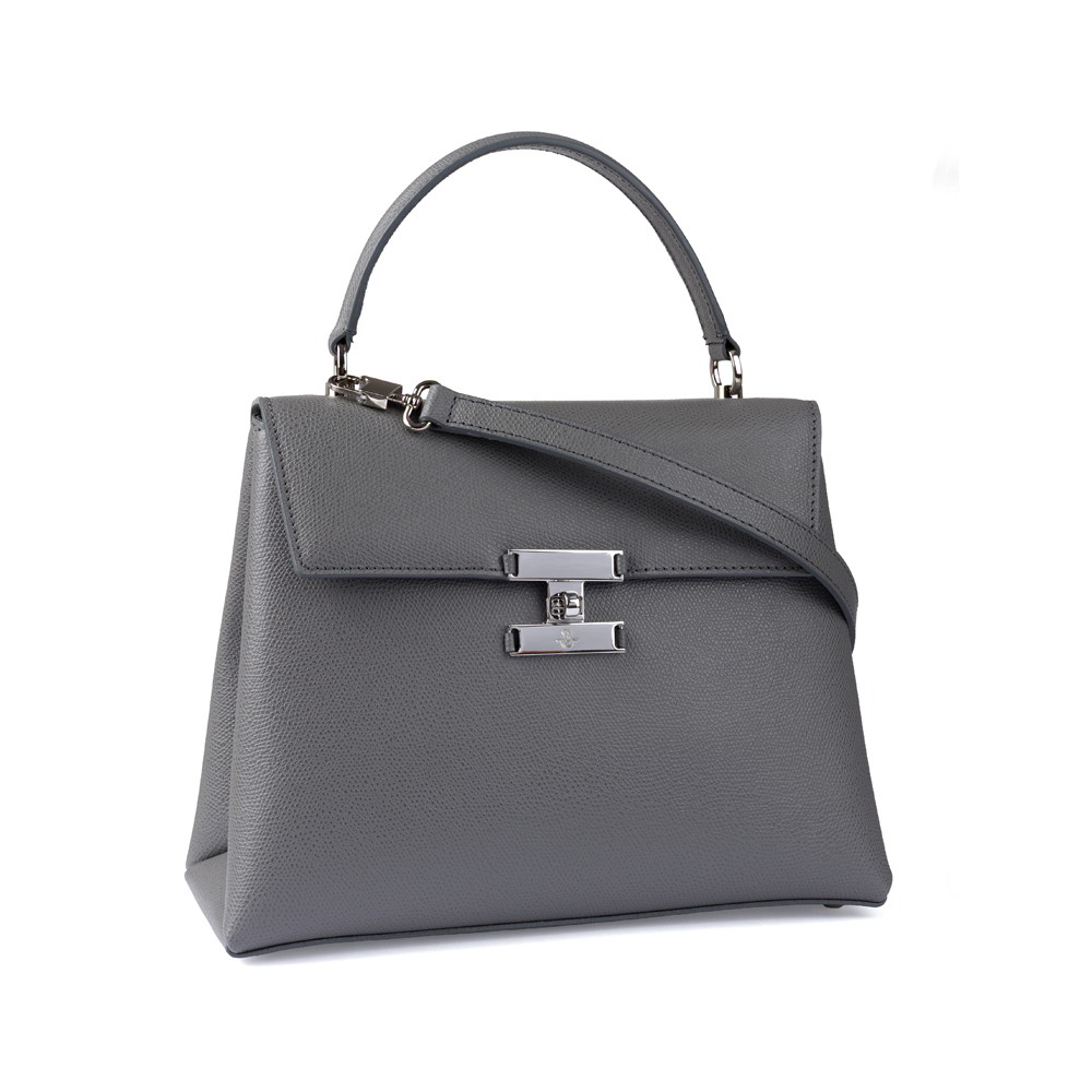 Diana leather handbag dark grey