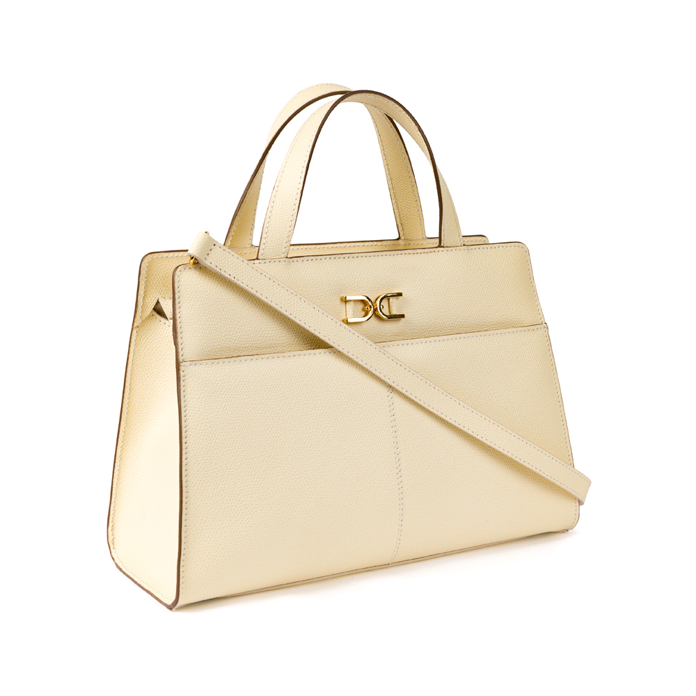 Ines leather handbag cream