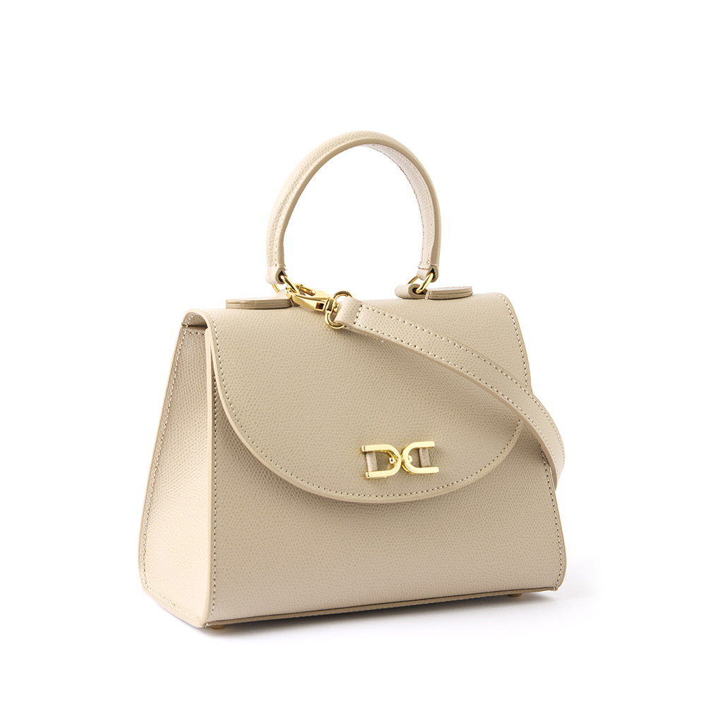 Marta mini leather handbag taupe