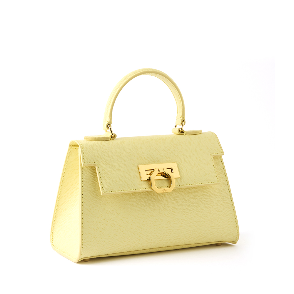 Greta leather handbag yellow 87