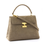 New Lady leather handbag ostrich taupe