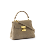 Diana leather handbag ostrich taupe